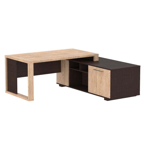 Стол руководителя на опорной тумбе, правый Alto ACT 1918 R 1900x1800x750 (Дуб Девон/Венге Магия)