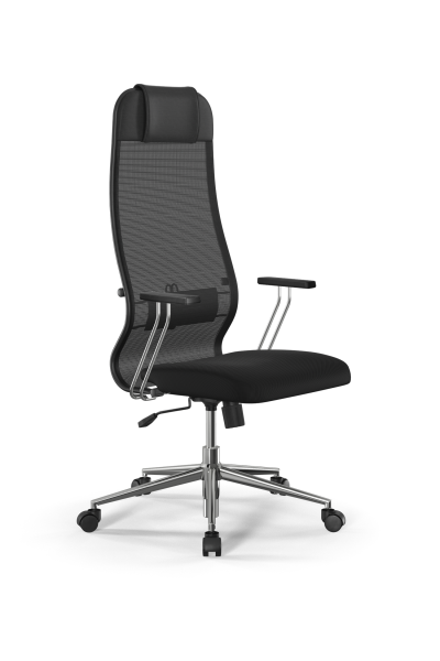 Кресло для руководителя Метта Sit 10 B1-111T - X2+UMF(X1) /Ub00/Wh00/T1bp-c(M09.B23.G18.W01) (Черный)